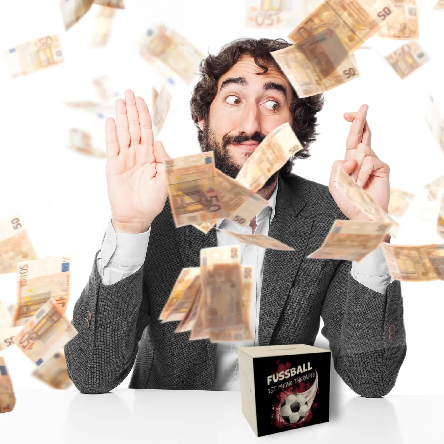 Скарбничка дерев'яна Football is My Therapy з футбольним мотивом, фото №7