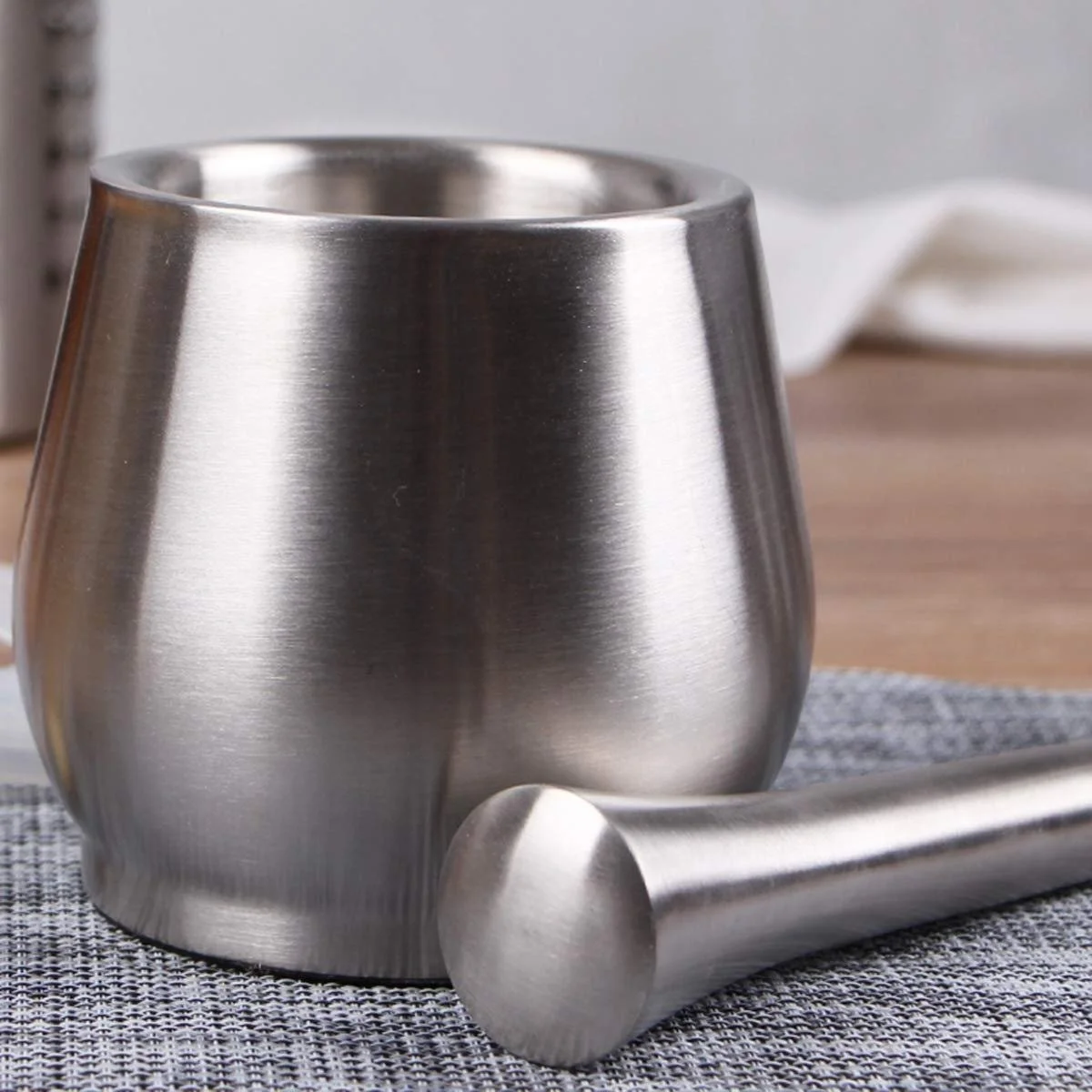 Ступка з товкачиком, з нержавіючої сталі, Міцна, Легко миється, Ідеально підходить для спецій, імбиру, фото №5 Ступка з товкачиком, з нержавіючої сталі, Міцна, Легко миється, Ідеально підходить для спецій, імбиру, фото №5