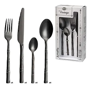 Купити Набір столових приборів Amefa Karma на 4 персони, бамбуковий дизайн, 16 предметів - Фото 1 Набір столових приборів Amefa Karma на 4 персони, бамбуковий дизайн, 16 предметів - Фото 1