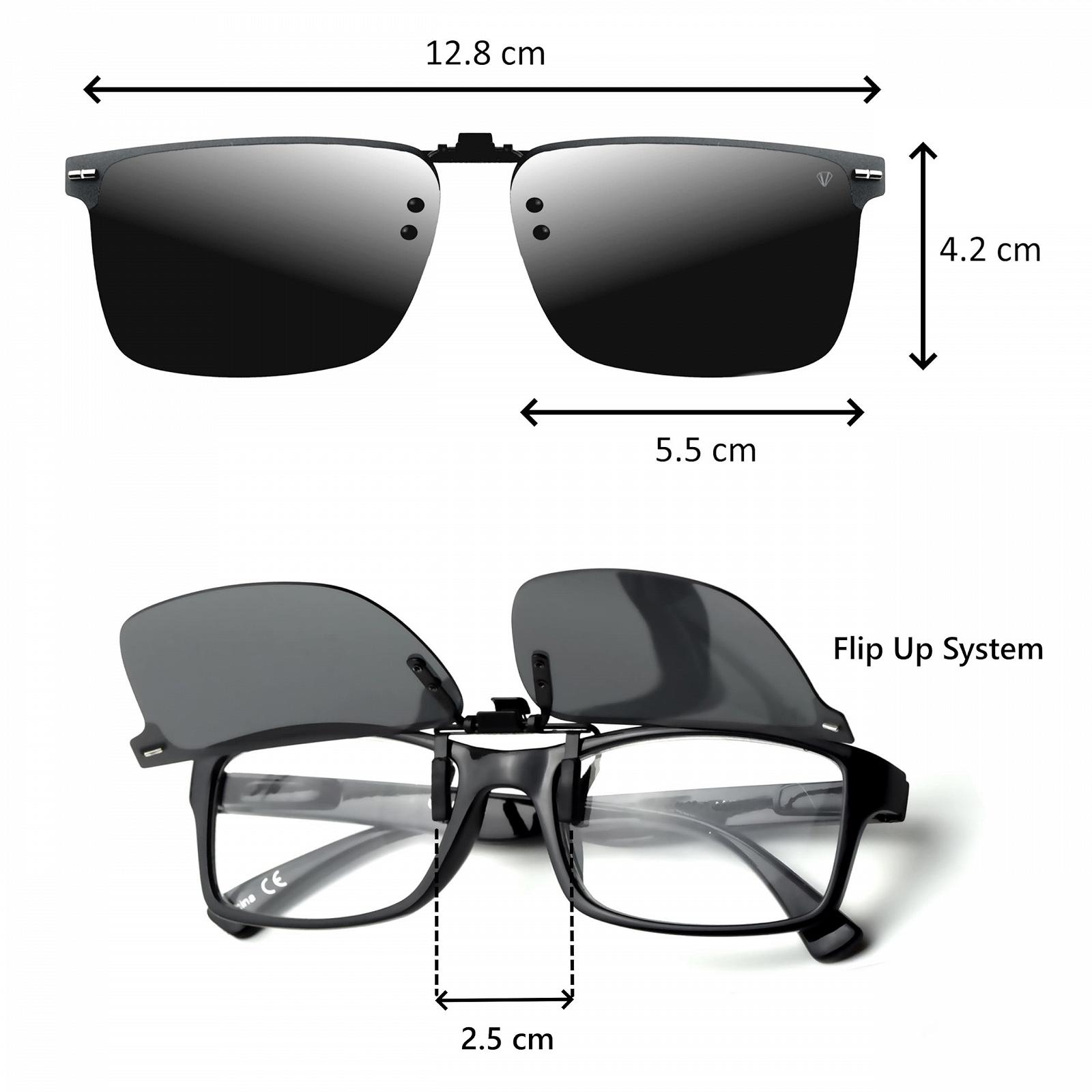 Поляризовані сонцезахисні окуляри-насадки CREYESTAL,  підйомні та надлегкі, для чоловіків та жінок, 100% UV400, фото №3