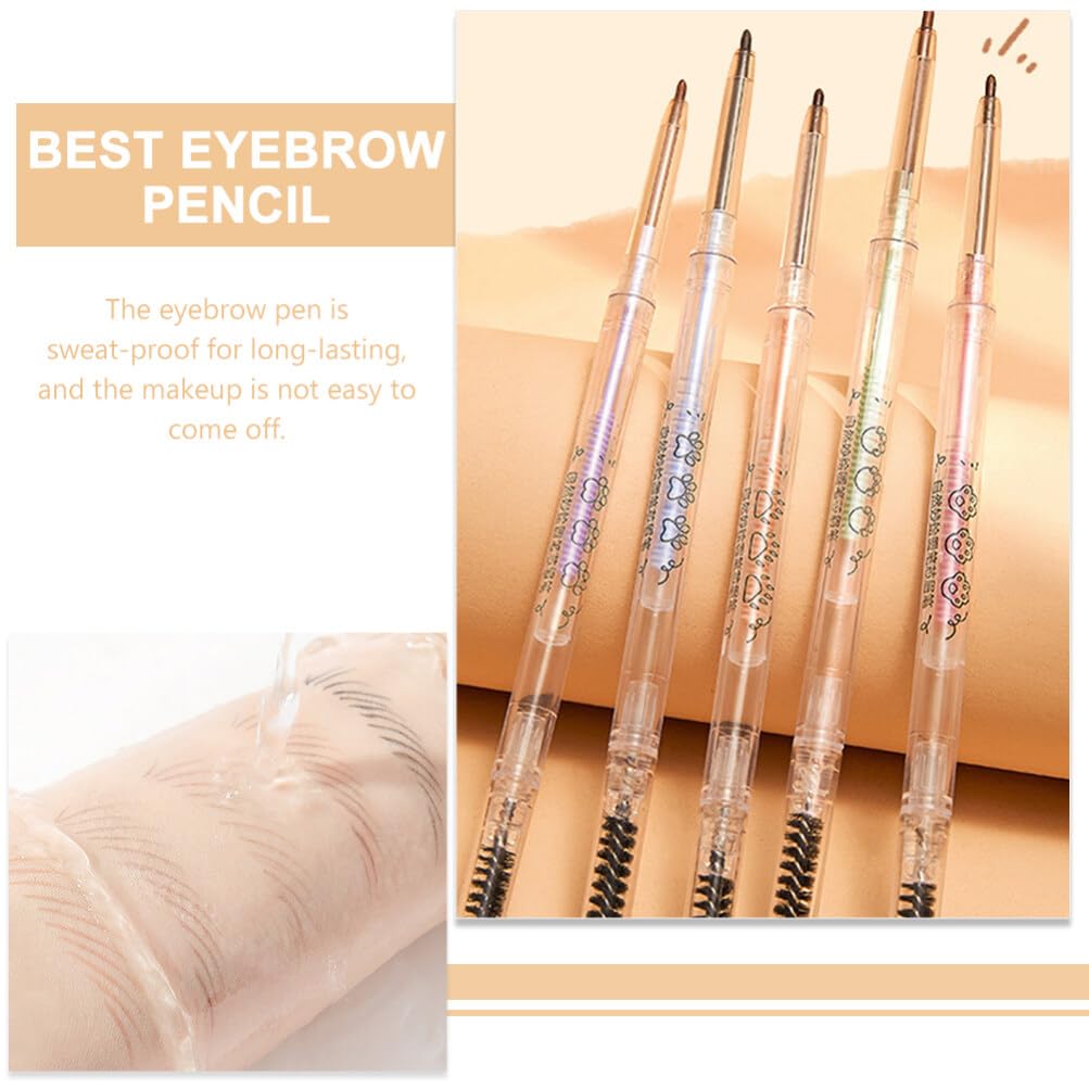 Олівець для брів Minkissy Doppelkopf з пензлем, фото №3