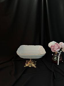 Тарілка на золотій ніжці глибока 24х24 см порцеляна synthetic.ua - Фото 1