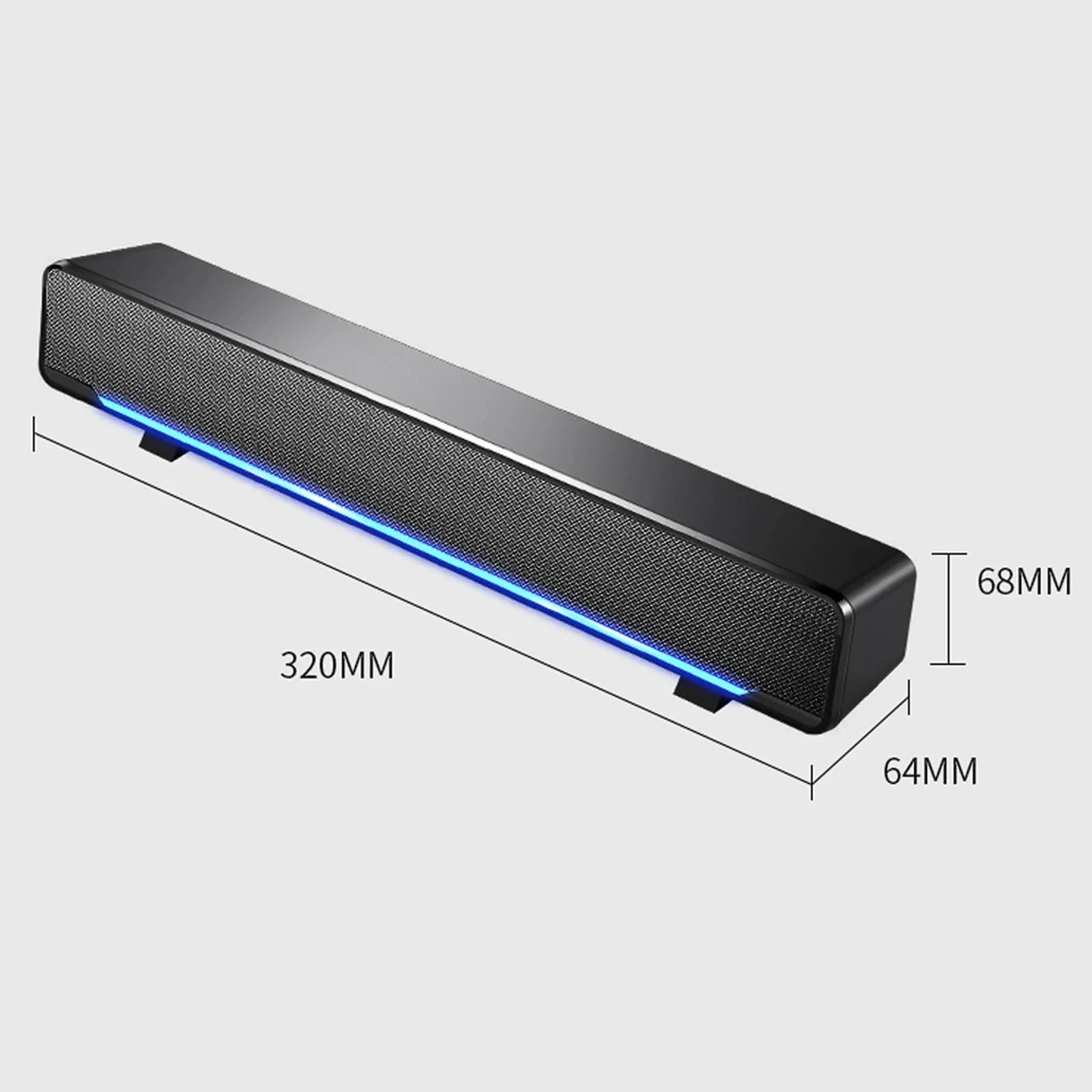 Soundbar Mini Стерео Сабвуфер Бас Окружающий Звук Колонка Проводной Плеер USB/3.5mm Audio Input для ПК Ноутбук Смартфон Планшет MP3 MP4, фото №5