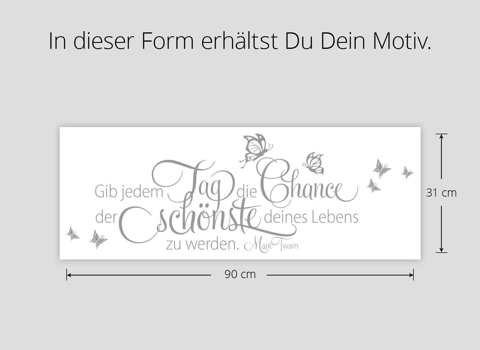 Настінна наклейка Wandora Quote "Gib Jeden Tag die Chance" 90 x 31 см W1534 Чорна, фото №4