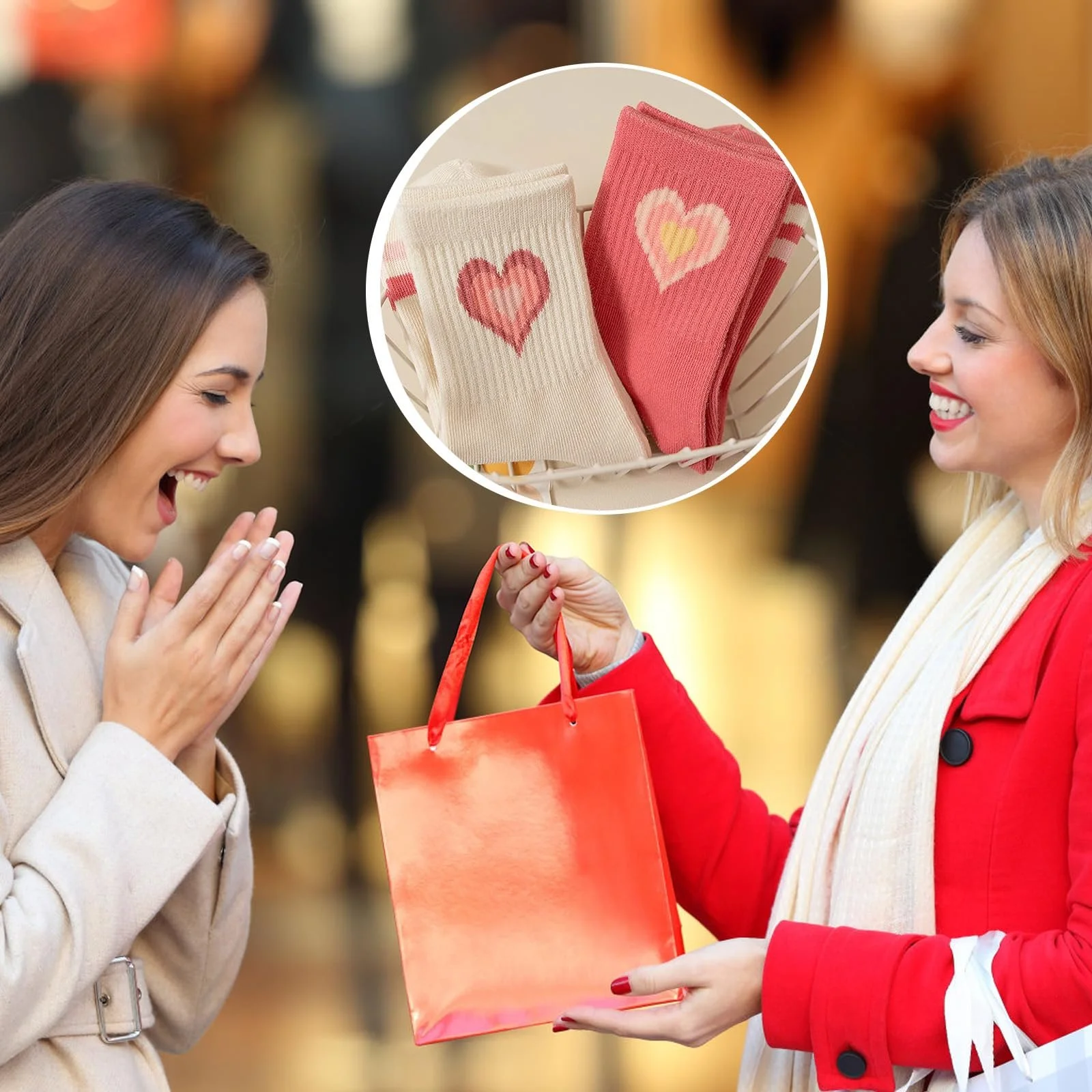 Шкарпетки тенісні Кольорові з сердечками Жіночі 38-42, фото №6