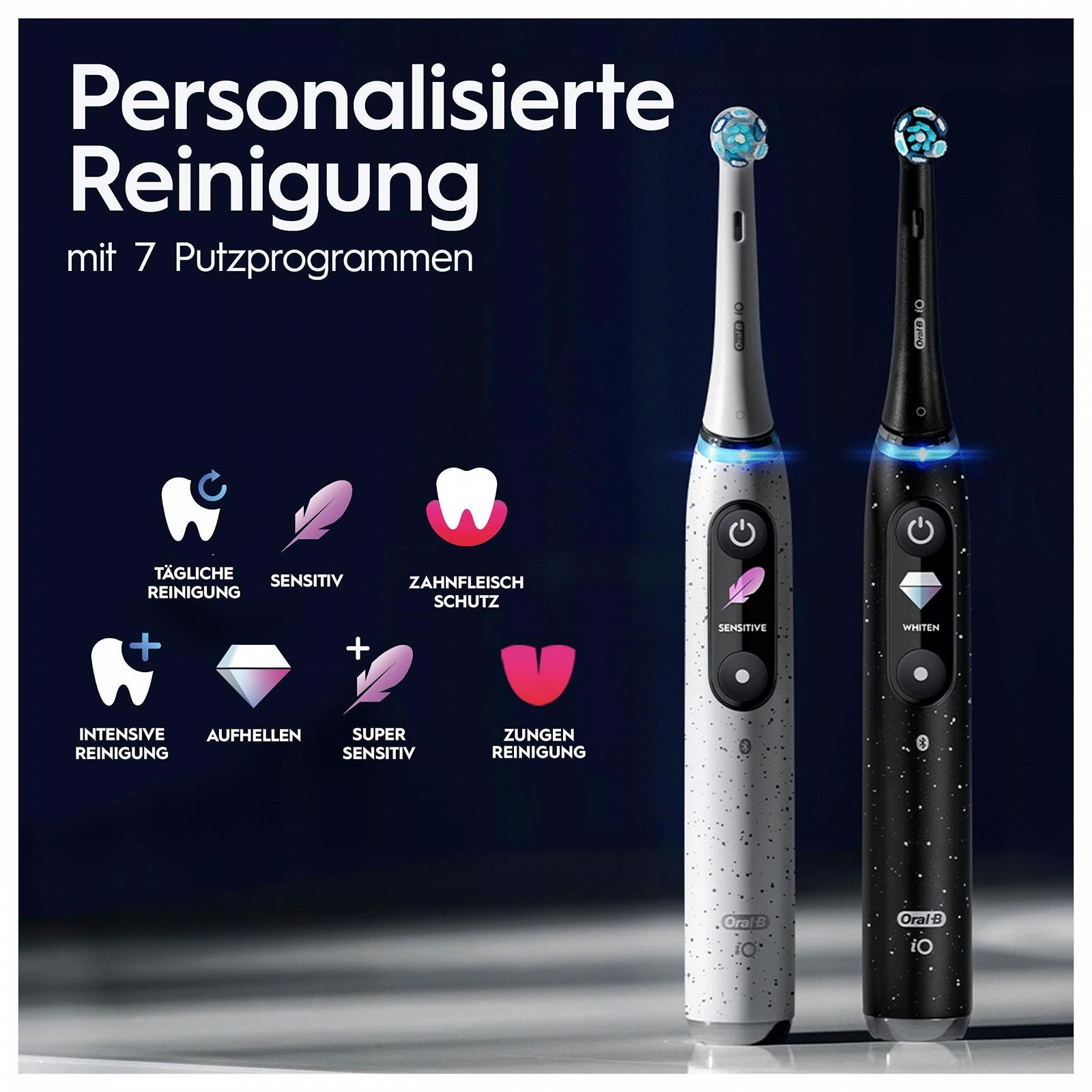 Электрическая зубная щетка Oral-B iO Series 10 Luxe Edition, магнитная технология, 7 режимов чистки, iOSense, цветной дисплей, дорожный чехол с зарядкой, черный, фото №8