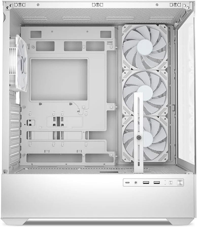 Корпус для ПК Sharkoon AK6 RGB White / Безшовне скло 270° / підтримка BTF / Без БЖ / Білий, фото №5 Корпус для ПК Sharkoon AK6 RGB White / Безшовне скло 270° / підтримка BTF / Без БЖ / Білий, фото №5
