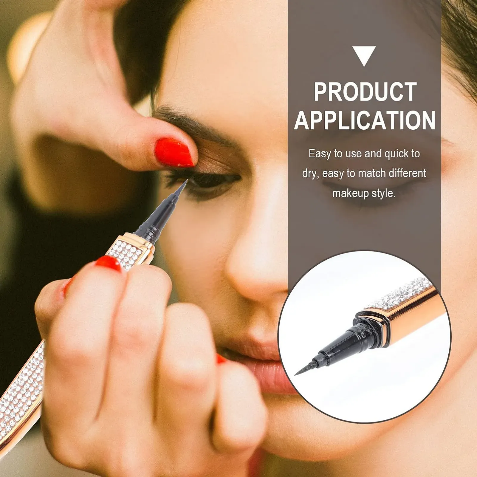 Олівець для очей Minkissy Diamond Liquid Eyeliner, фото №3