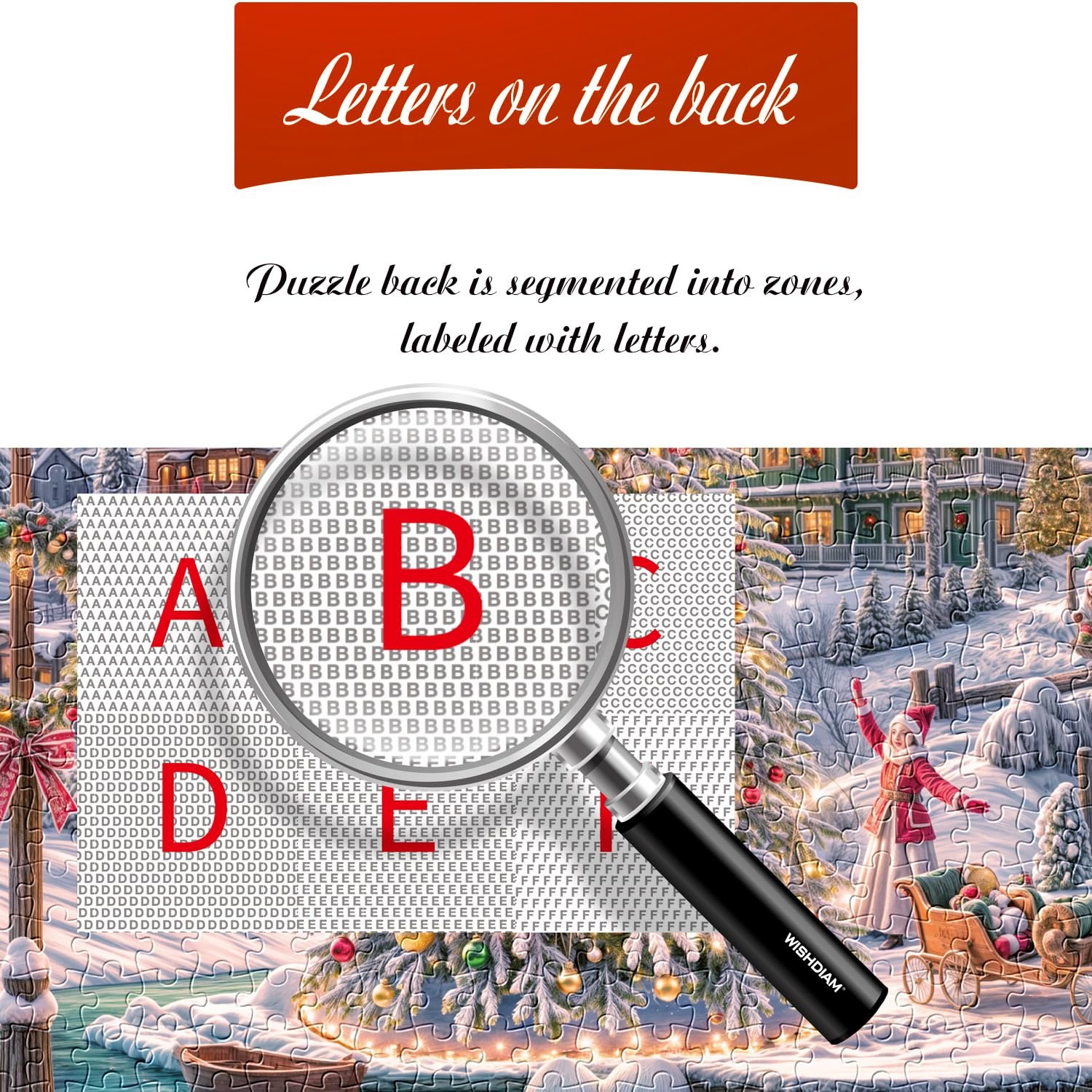 Пазл WISHDIAM Christmas Tree Snowman Christmas Eve Night Сложный 1000 деталей, фото №4