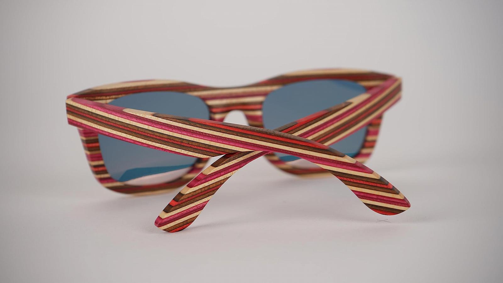 Женские деревянные очки Rizes, красные, фото №4