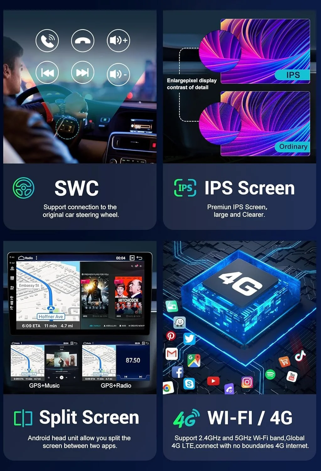 Штатная автомагнитола SXAUTO для VW Tiguan 1 NF 2006-2017 / 9" / Сенсорная / 8/256Гб / Android 13 / Apple CarPlay / Android Auto / Bluetooth / WI-FI / GPS / USB, фото №5