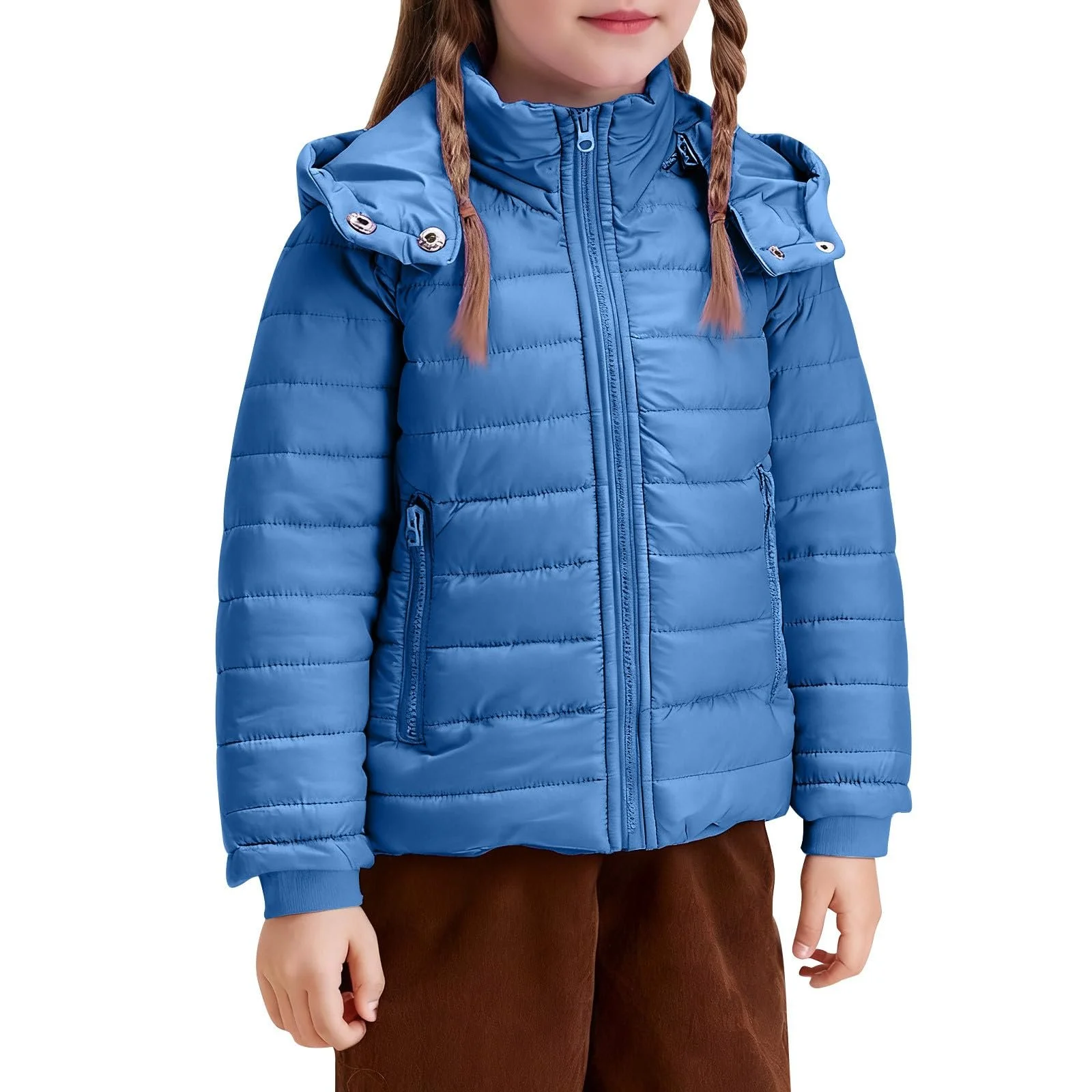 Куртка стеганая Generisch, легкая пуховая куртка, детская куртка-пуховик с капюшоном, детские куртки, короткая детская зимняя куртка, зимнее пальто для девочек, классическая теплая короткая куртка, зимняя элегантная куртка с капюшоном, фото №4