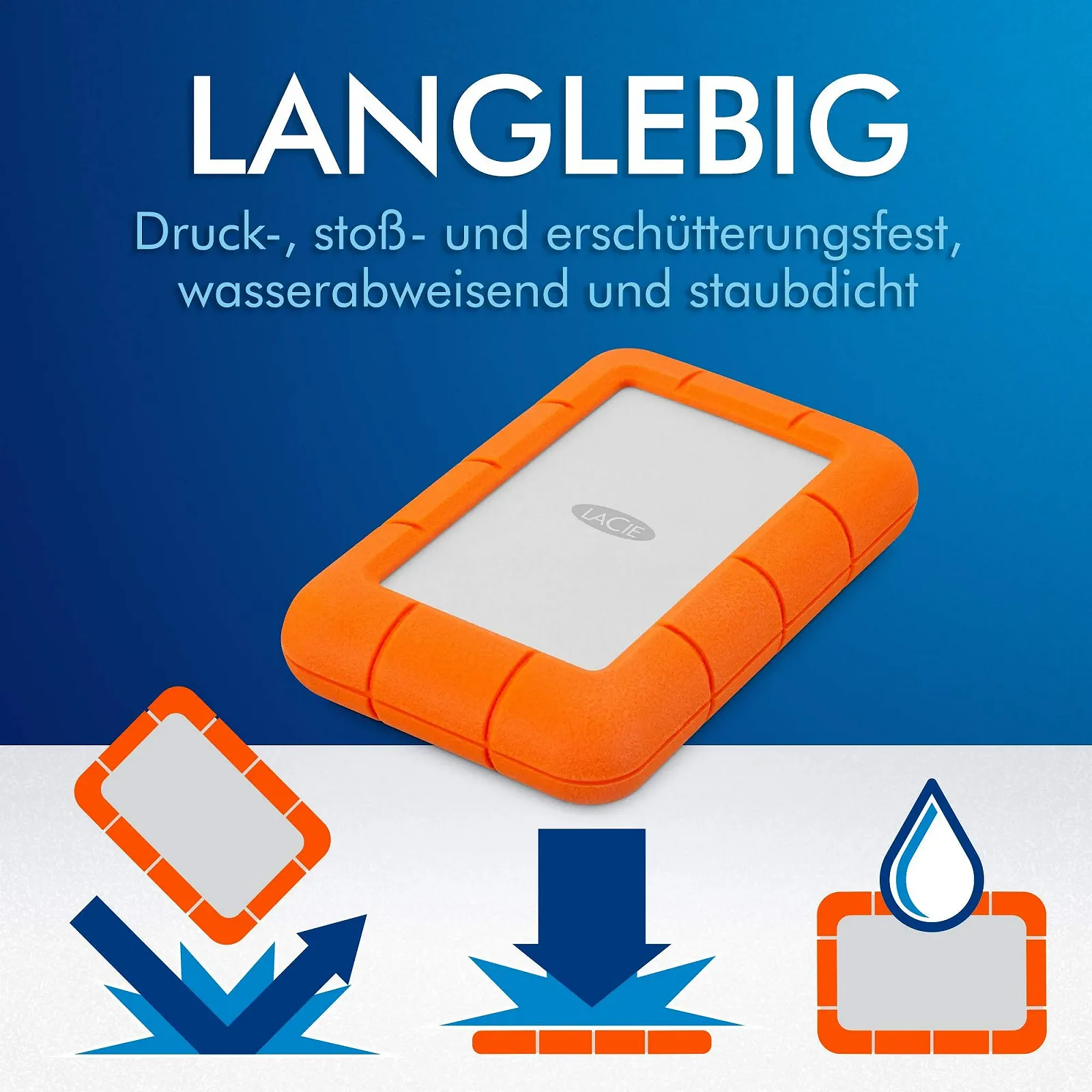 Внешний жесткий диск LaCie Rugged Mini Silver, фото №3