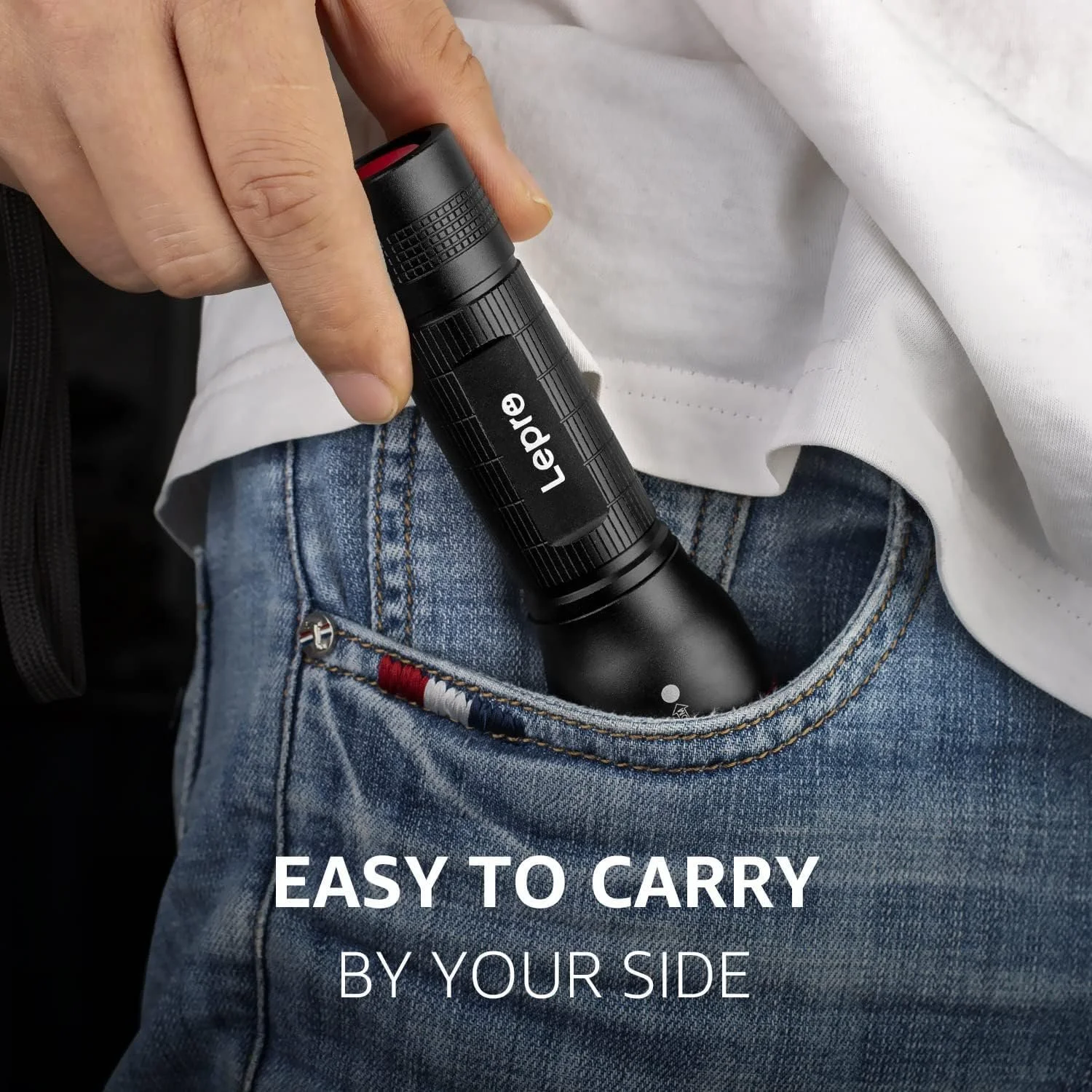 Ліхтар Lepro LED LE2000, надзвичайно яскравий, маленький, живлення від батарейок, 5 режимів, масштабований, водонепроникний для кемпінгу, фото №7