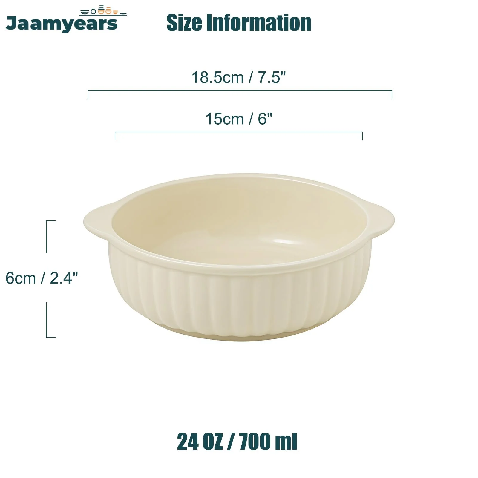 Форма для запікання 700 мл кругла керамічна, фото №2