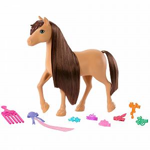 Кінь Barbie Pony Pepper і аксесуари за мотивами серіалу Netflix «Пригоди загадкового коня» для розчісування та стилізації, від 3 років, HXJ37 - Фото 1