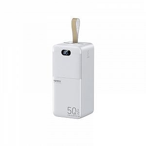 Павербанк Remax RPP-117 / 50000 мАч / до 27Вт / USB-C + USB-A + Micro-USB / PD+QC / Белый - Фото 1