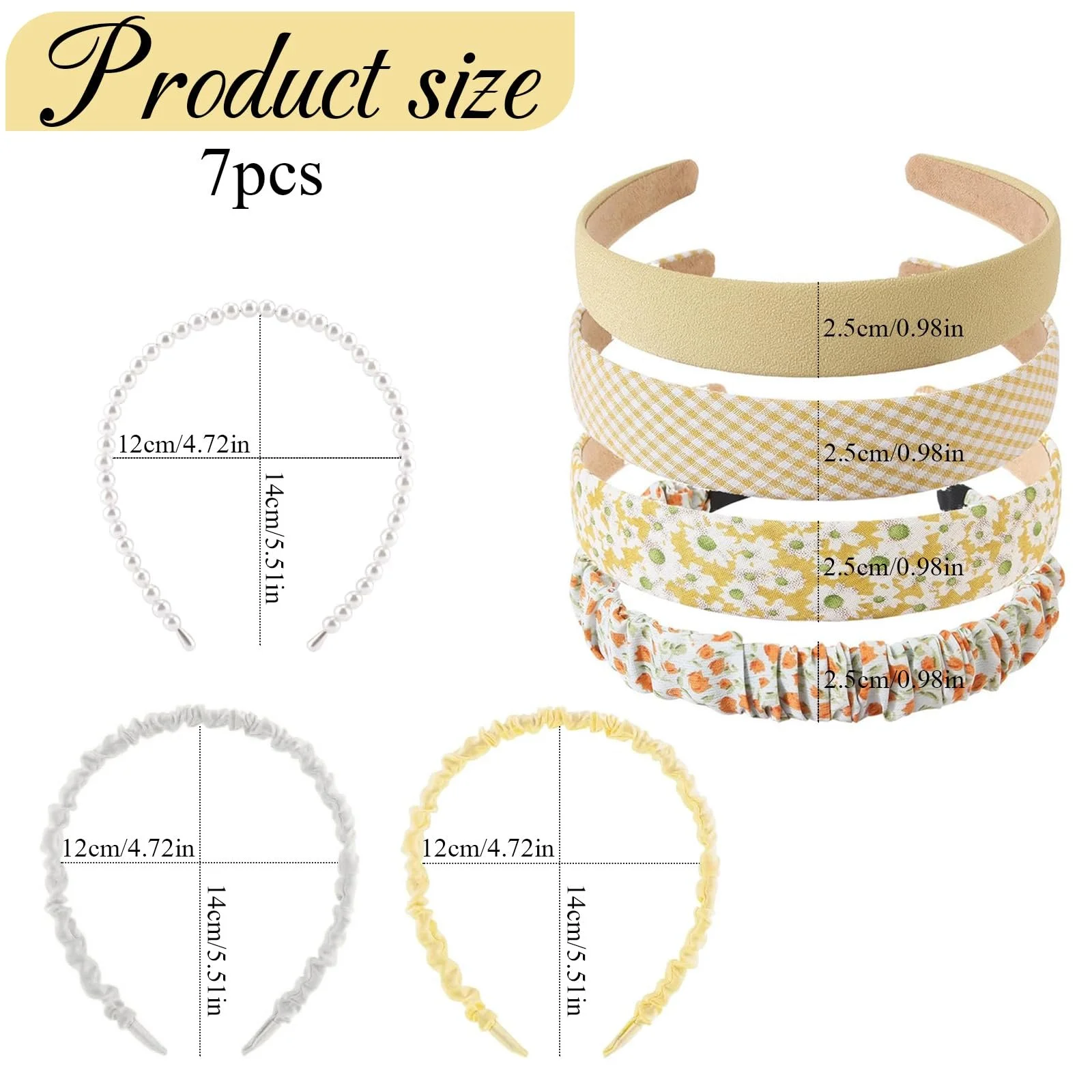 Набір обручів для волосся жіночих 7 шт, фото №2