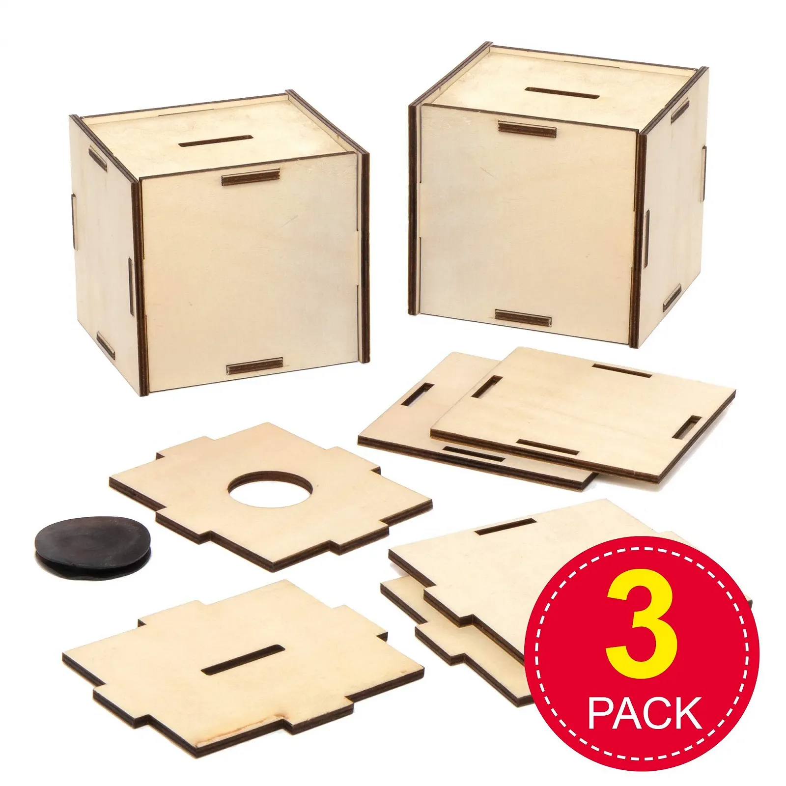 Копилка Baker Ross Деревянная для детского творчества 9,5 см 30 шт., фото №2