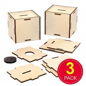 Копилка Baker Ross Деревянная для детского творчества 9,5 см 30 шт. synthetic.ua - Фото 1