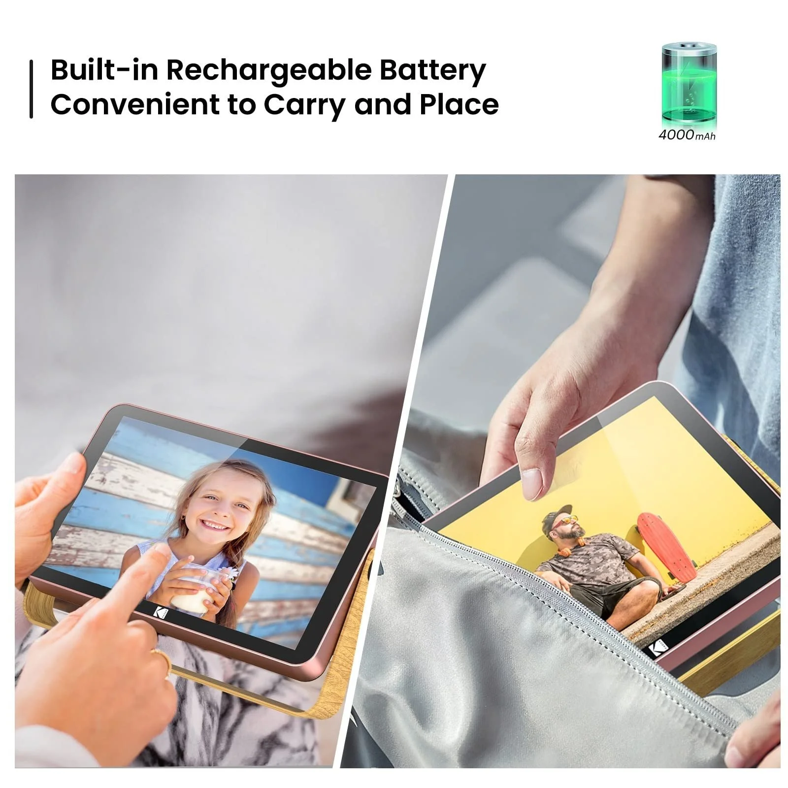 Цифровая фоторамка KODAK 10 дюймов WiFi HD IPS Touch Screen 32 GB Аккумуляторная, фото №5