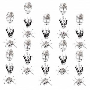 Украшения для ногтей Череп Пауки 30 шт. Металлические украшения для дизайна ногтей на Хэллоуин и карнавал - Фото 1