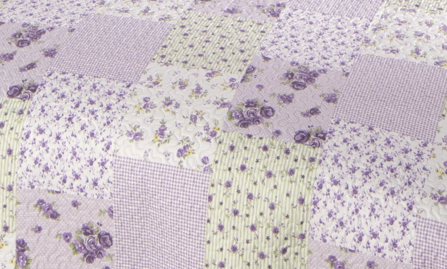 Покрывало Delindo Lifestyle Пэчворк Фиолетовые розы в стиле кантри Плед в стиле пэчворк 220 x 240 см, фото №3