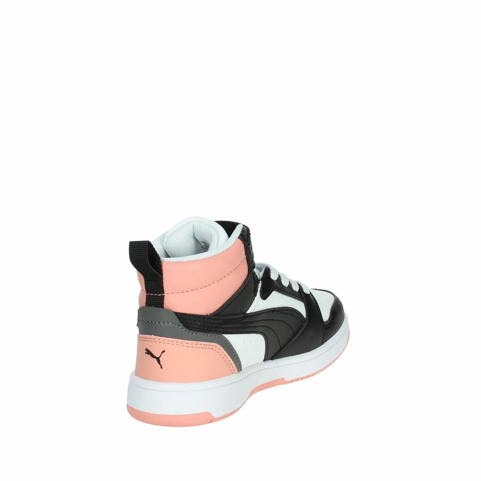 Кроссовки PUMA Rebound V6 Mid 393832 07 для девочек Белый/Черный/Розовый, фото №4