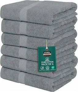 Набір маленьких банних рушників Utopia Towels 100% кільцева пряжа бавовна 22 x 44 дюйми 6 шт. - Фото 1