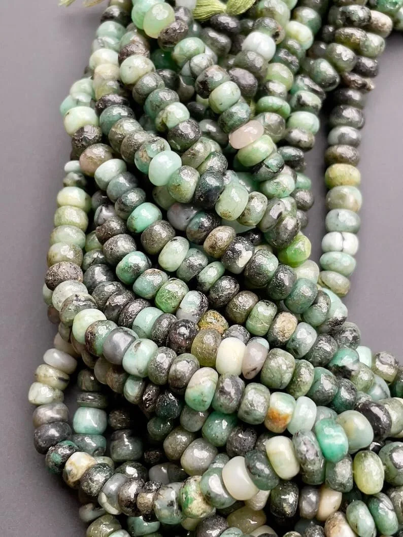 Бусины из натурального изумруда рондель гладкие 6 мм, длина нити 40.5 см, фото №5