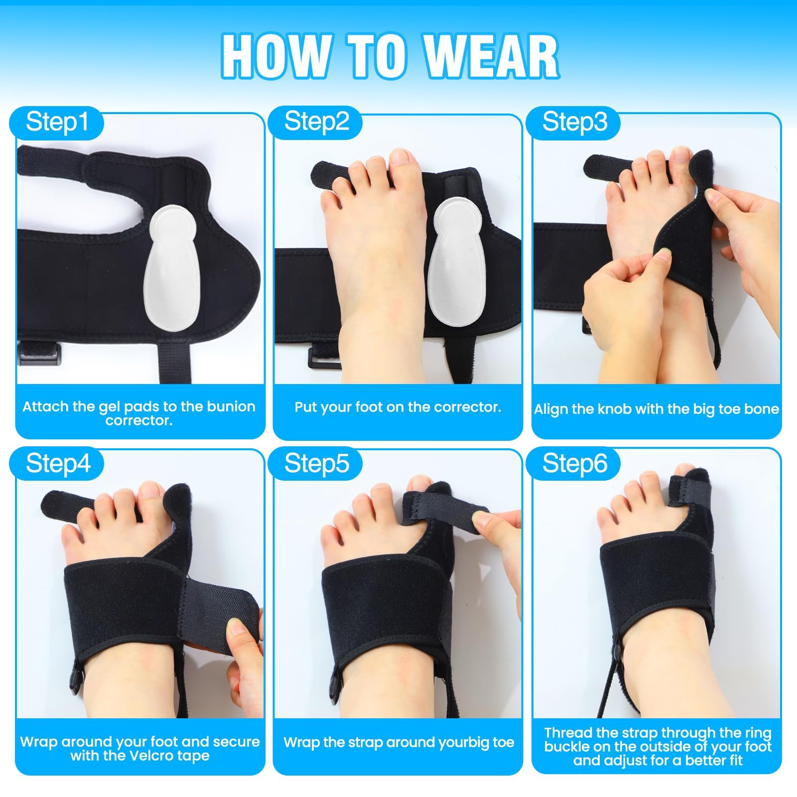 Корректор большого пальца стопы Hasny, 2 шины, 2 разделителя для пальцев, фото №5 Корректор большого пальца стопы Hasny, 2 шины, 2 разделителя для пальцев, фото №5