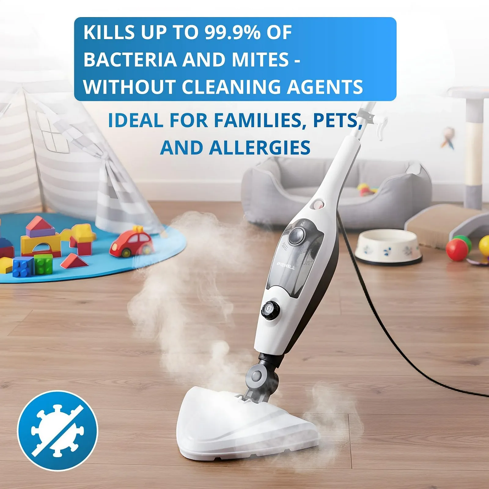 Парова швабра та ручний пароочисник Powell 12-в-1 1300 Вт, фото №8 Парова швабра та ручний пароочисник Powell 12-в-1 1300 Вт, фото №8