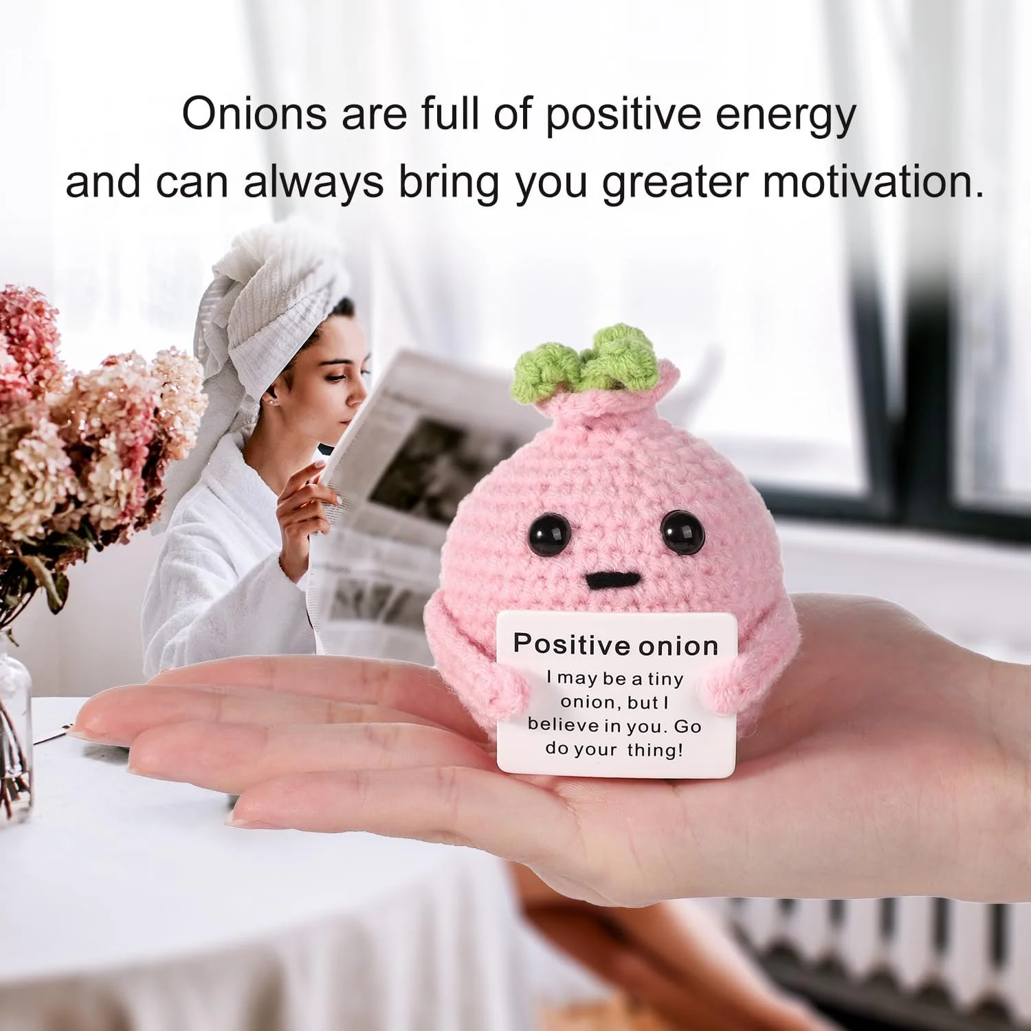 Игрушка NQEUEPN Funny Positive Onion вязаная, фото №5