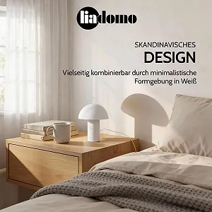 Настільна лампа Alma Mushroom металева в скандинавському стилі E27 Білий synthetic.ua - Фото 1