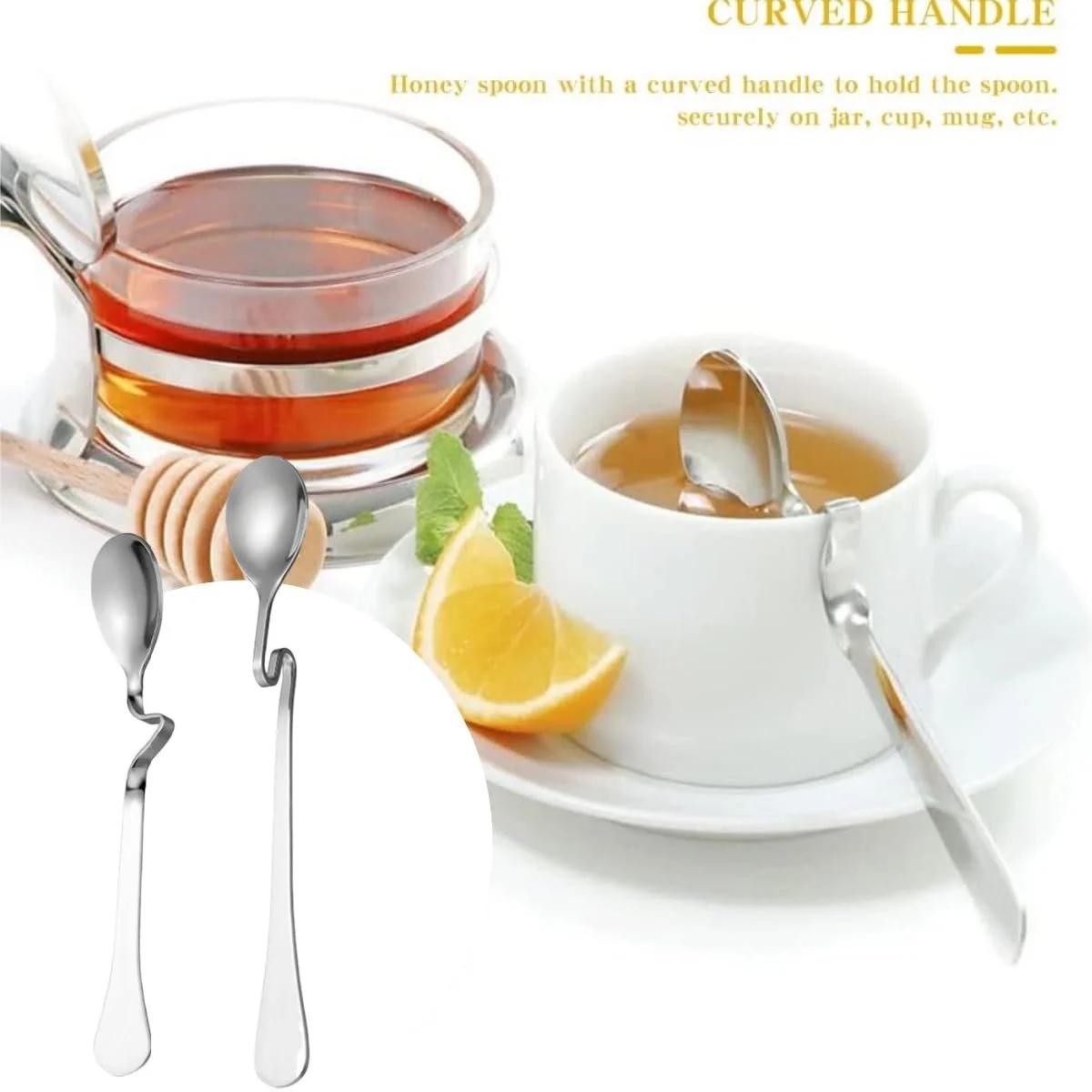 Ложка для меду з нержавіючої сталі, набір з 2 ложок для джему, фото №2