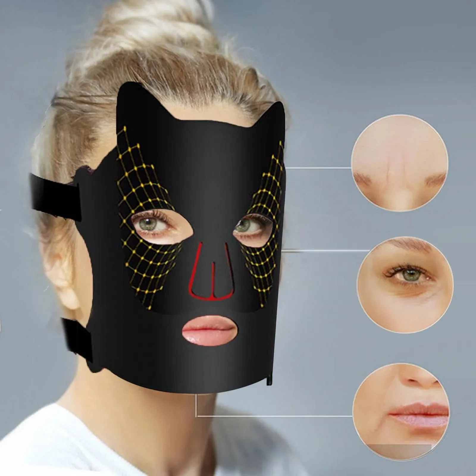 Маска для лица со светодиодной подсветкой, уход за красным светом для лица, фото №3