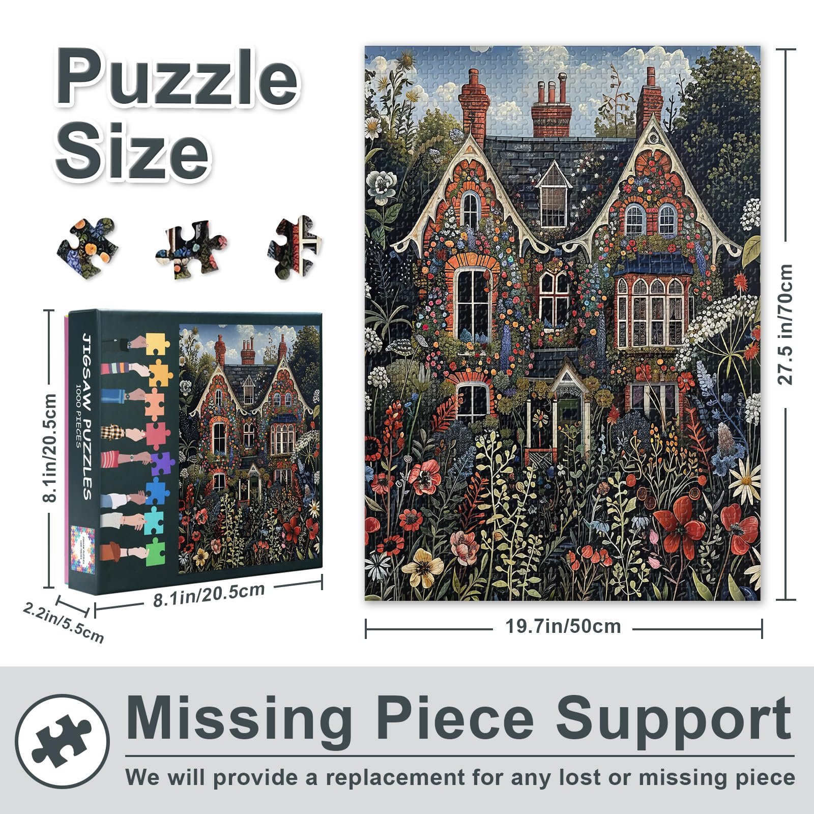 Пазл Фантастичний будинок Вінтажний сад 1000 деталей 70 x 50 см, фото №3