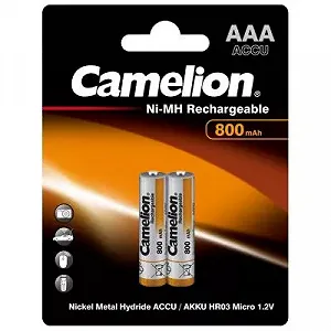 Аккумулятор Camelion AAA 800mAh Ni-MH 2 R03-2BL (NH-AAA800BP2) - Фото 1
