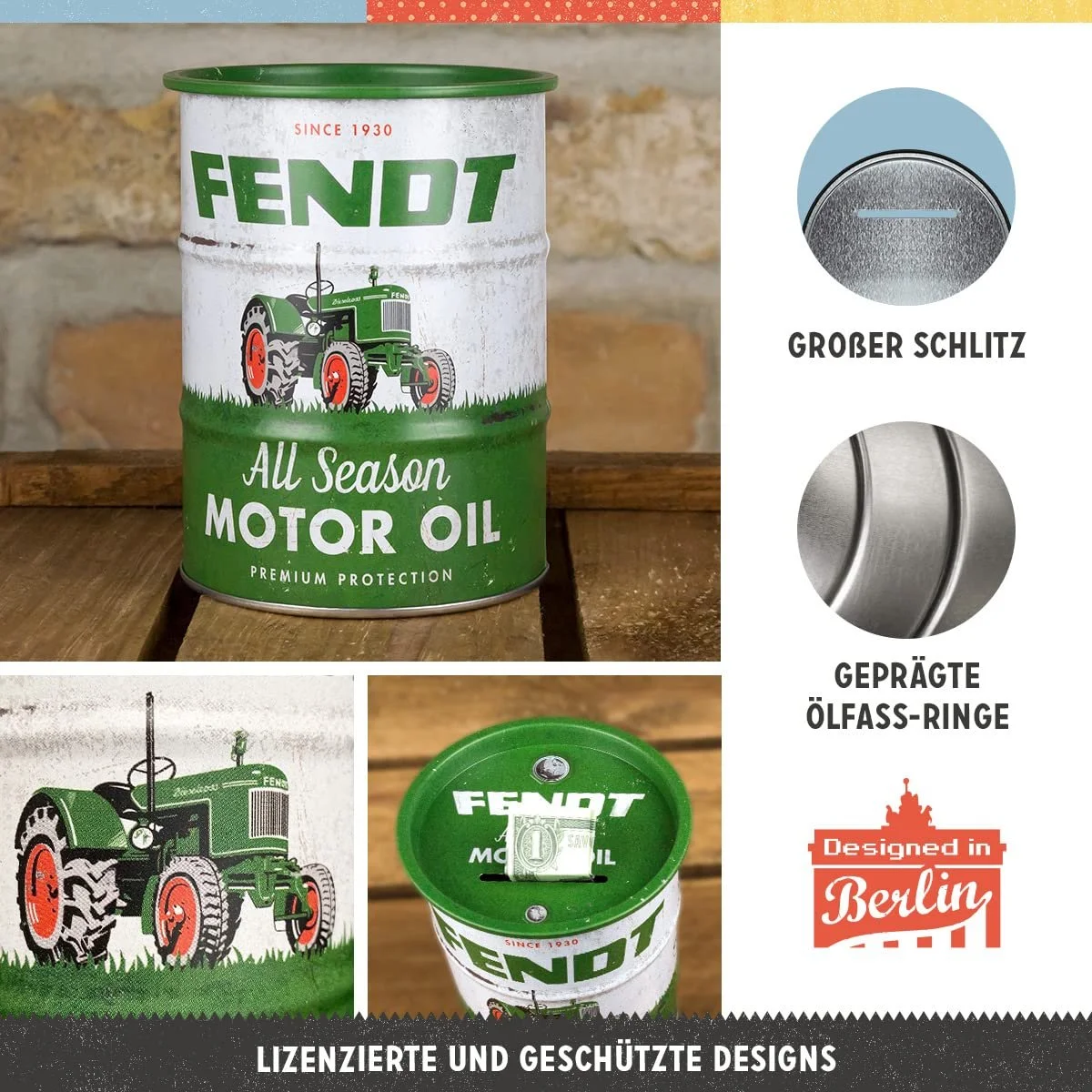 Скарбничка Nostalgic-Art Fendt All Season Motor Oil 600 мл Металева Ретро, фото №3