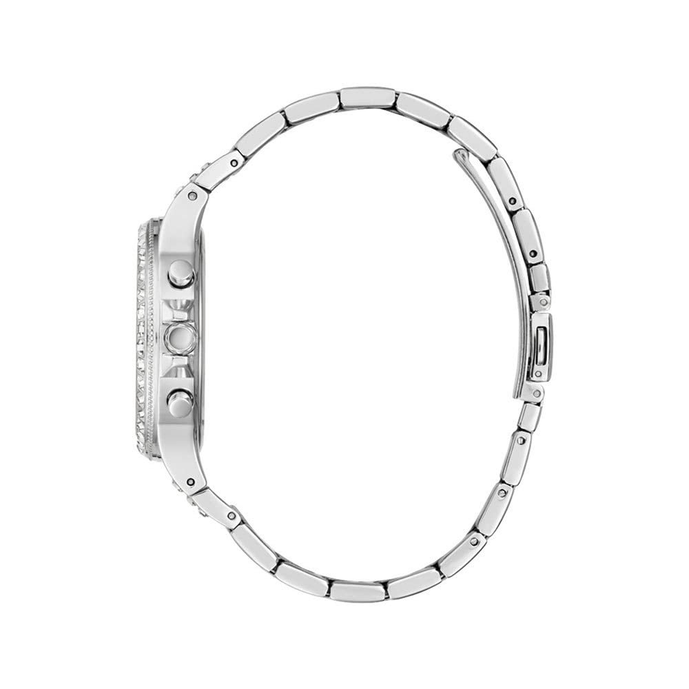 Женские часы Guess Sport Multifunction Glitz с кристаллами 36 мм - Розовый циферблат, корпус и браслет из нержавеющей стали розового золота, фото №2