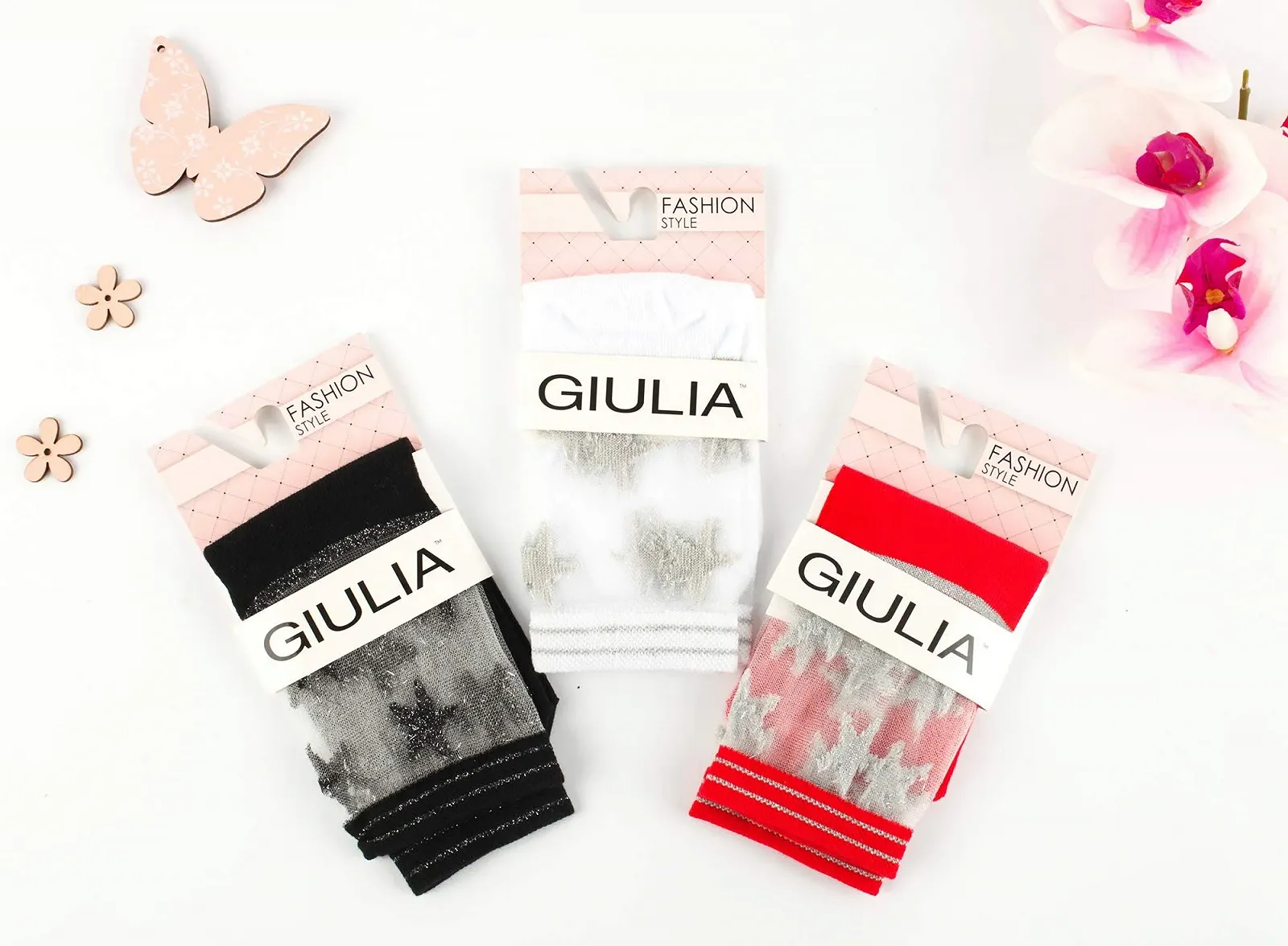 Шкарпетки Giulia 5 пар Блискучі дихаючі тонкі, фото №2
