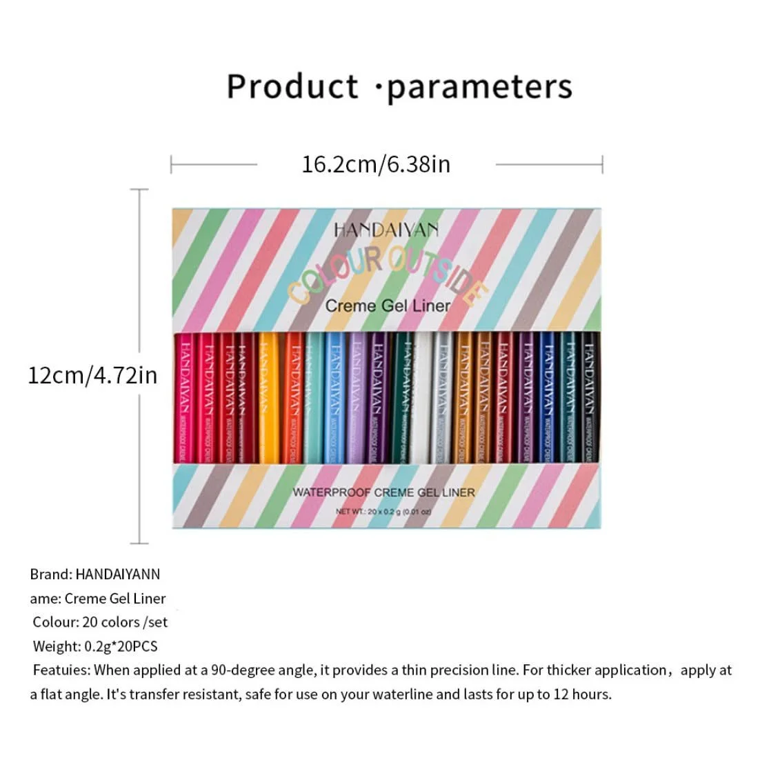 Набір підводок для очей Colourful Матові Блискучі, фото №3