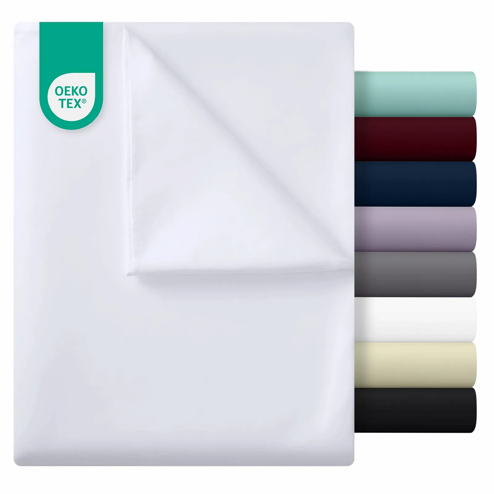 Простыня без резинки Utopia Bedding 225 x 255 см, 135 x 190 см, микрофибра, белый, фото №1