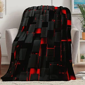 Покривало 3D для дивану Kuscheldecke, чорна м'яка мікрофібра synthetic.ua - Фото 1