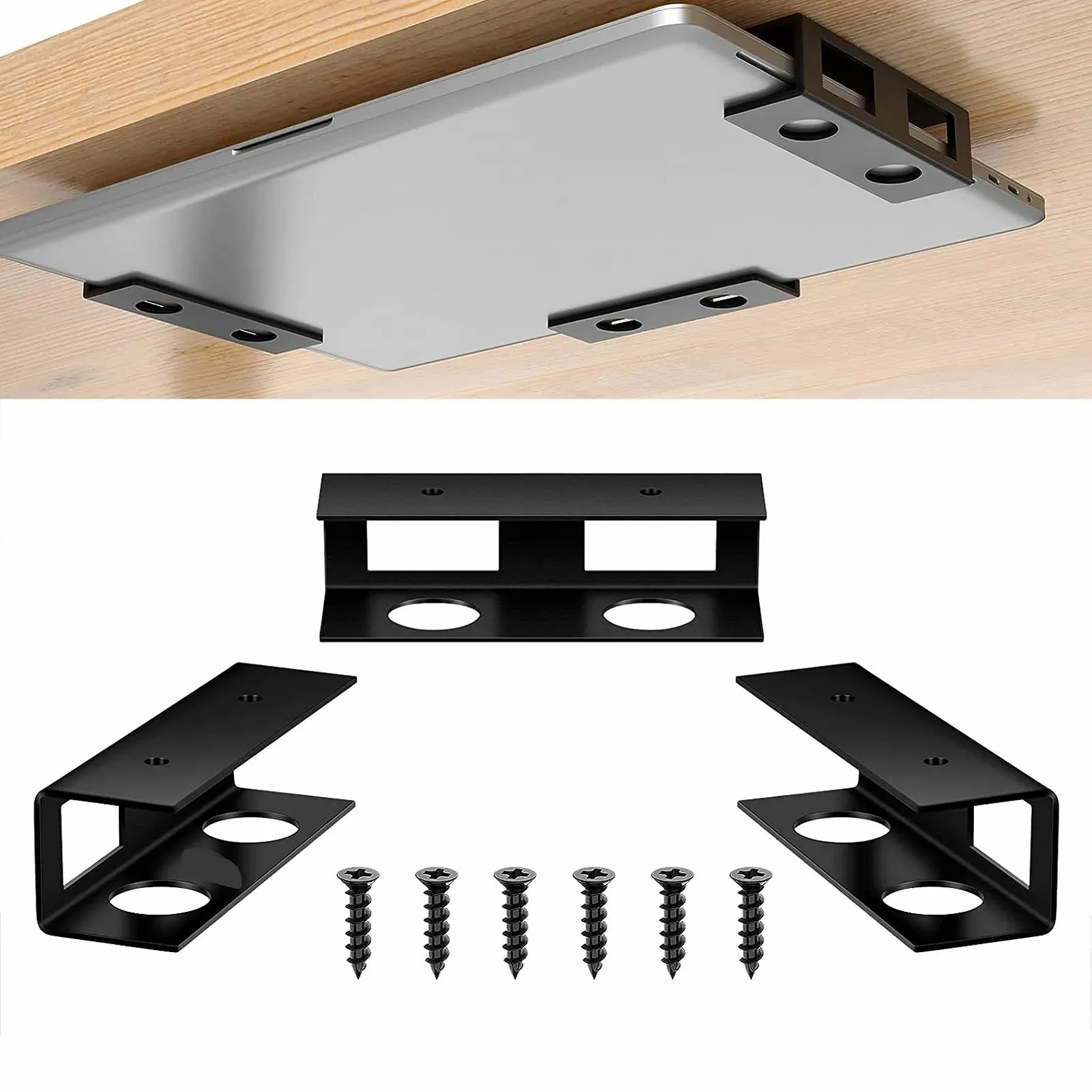 Подставка для ноутбука стальная регулируемая для монтажа под стол, фото №1 Подставка для ноутбука стальная регулируемая для монтажа под стол, фото №1