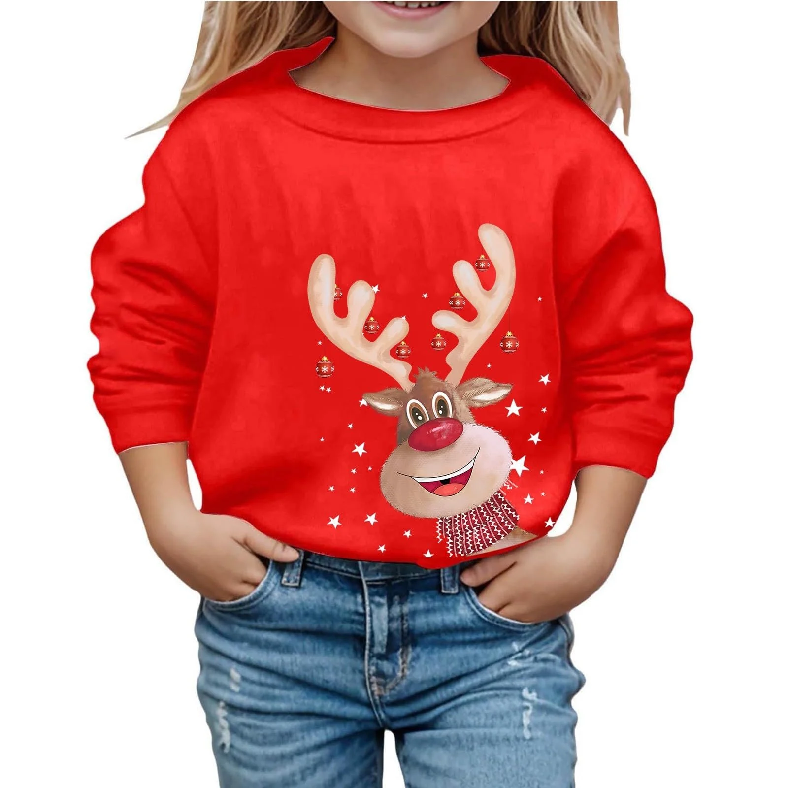 Рождественский свитер Детский рождественский свитшот, Reindeer 152 Свитер, 128 Детский свитер, Ugly для мальчиков и девочек Рождественский свитер, Xmas 134 Детский свитер Ugly Рождественская одежда 122, фото №1