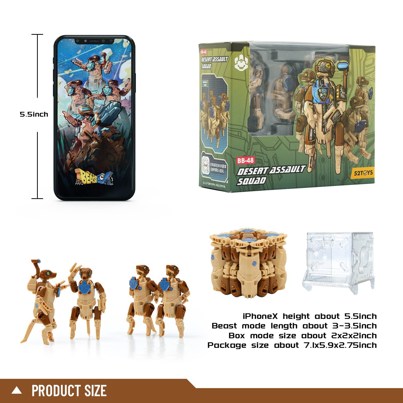 Трансформер 52TOYS Beastbox Series Desert Assault Squad, різнокольоровий, фото №4