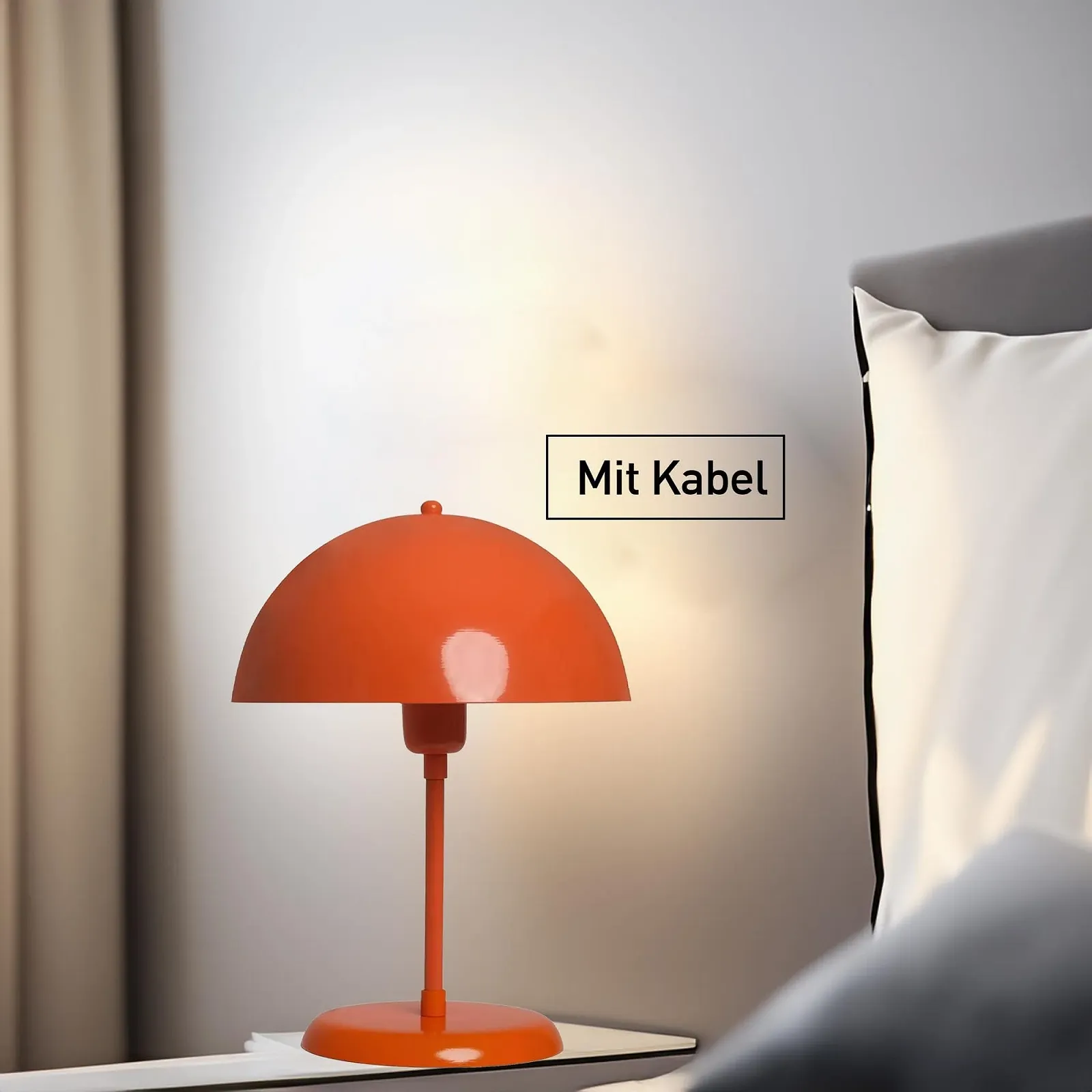 Настільна лампа bamyum Lipeo Mushroom Lamp металева ретро Ø26 см E27 Помаранчева, фото №2