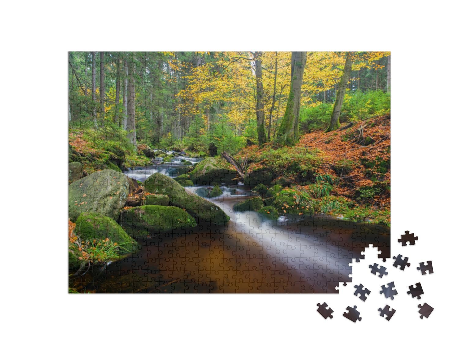 Пазл puzzleYOU Puzzle Collection Resin "Водопад осенью, длинная экспозиция, Германия" 500 элементов, фото №2