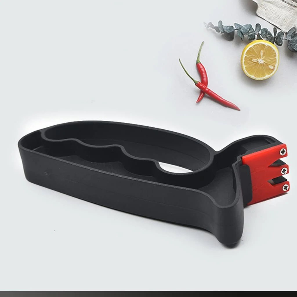 Точилка для ножів професійна двозонна з нержавіючої сталі портативна ручна, фото №2